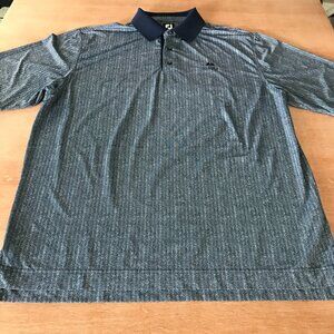 FootJoy Performance Polo Shirt Men XL Black Geometric Logo Short Sleeve Golf